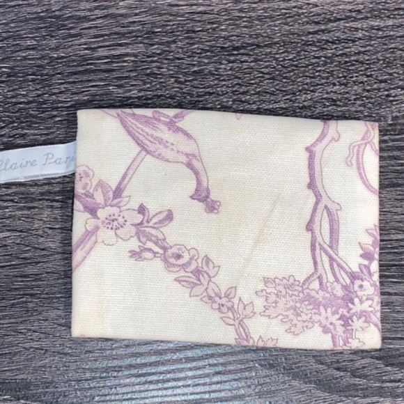 Les Chics de Claire Paris Small Canvas Make Up Cosmetic Bag Wallet Floral - Picture 5 of 10